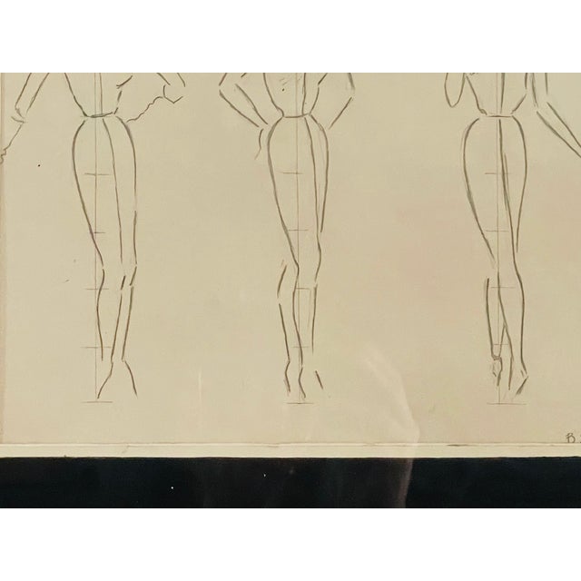 Berthe Duquaine, Sketches, 1951, Pencil on Paper, Framed For Sale - Image 10 of 18