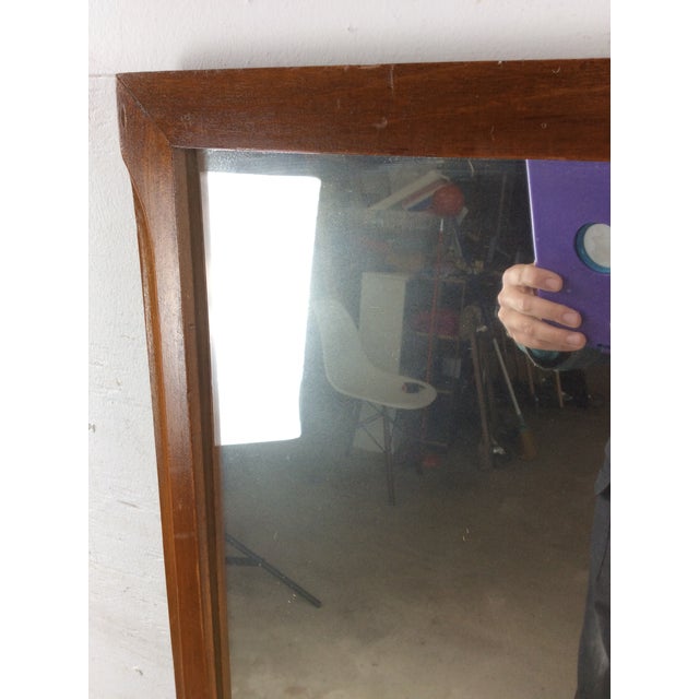 Mid Century Modern Mountable Mirror With Walnut Frame For Sale - Image 11 of 16
