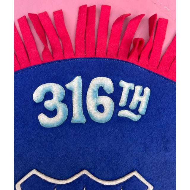 1940s Large Felt Army Banner Commemorating Us Army Infantry 316 For Sale - Image 4 of 8