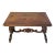 Antique 19th century writing table, solid walnut structure with carvings, leather top with studs around the perimeter....