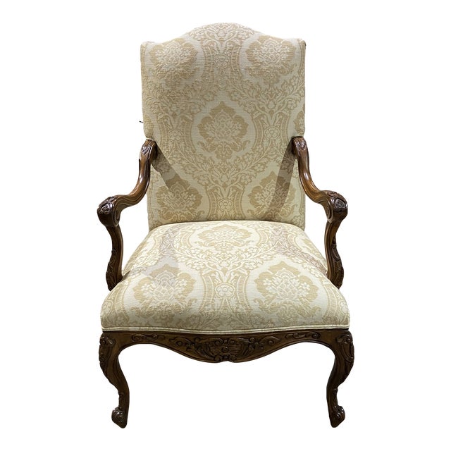 Mid 20th Century Henredon Furniture Pale Yellow Velvet Chair Chairish