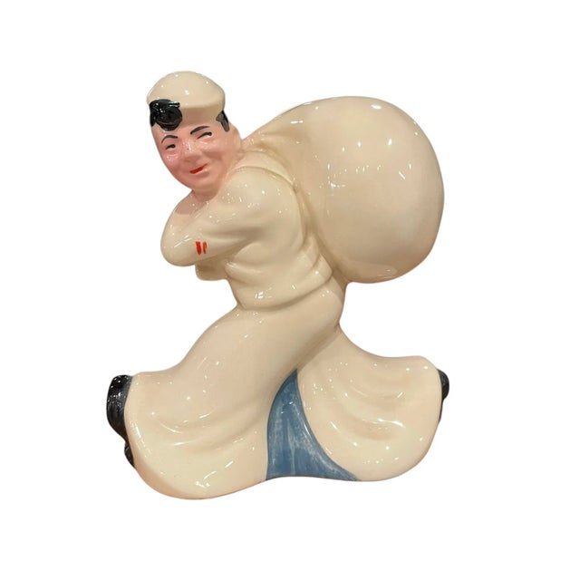 Ceramic 1940s McCoy Sailor Savings Bank For Sale - Image 7 of 7