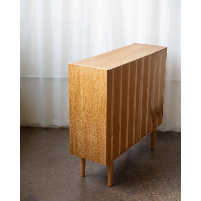 Brown 1970s Kjærnulf Style Danish Oak & Stained Glass Cabinet, Attributed For Sale - Image 8 of 12