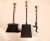 Mid Century Modern Black and Gold Iron and Brass Fireplace Tool Set For Sale In Tulsa - Image 6 of 8