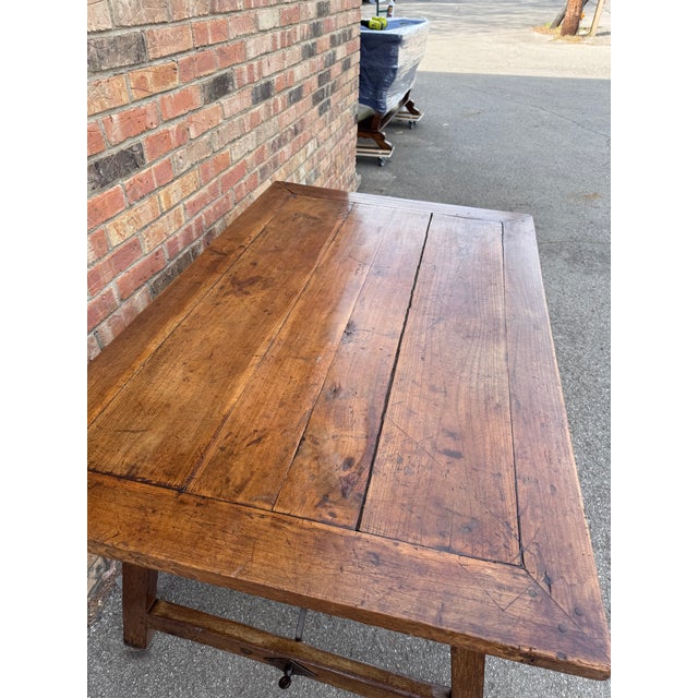 Wood 19th Century Desk Table With Metal Accents For Sale - Image 7 of 14