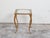 Gold French Mid-Century Gilt Metal Side Table With Square Glass Top and Cabriole Legs For Sale - Image 8 of 10