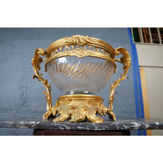 Mid 20th Century Eric Stepniewski French Louis XV Ormolu Crystal Incense Burner Centerpiece Bowl For Sale - Image 12 of 12