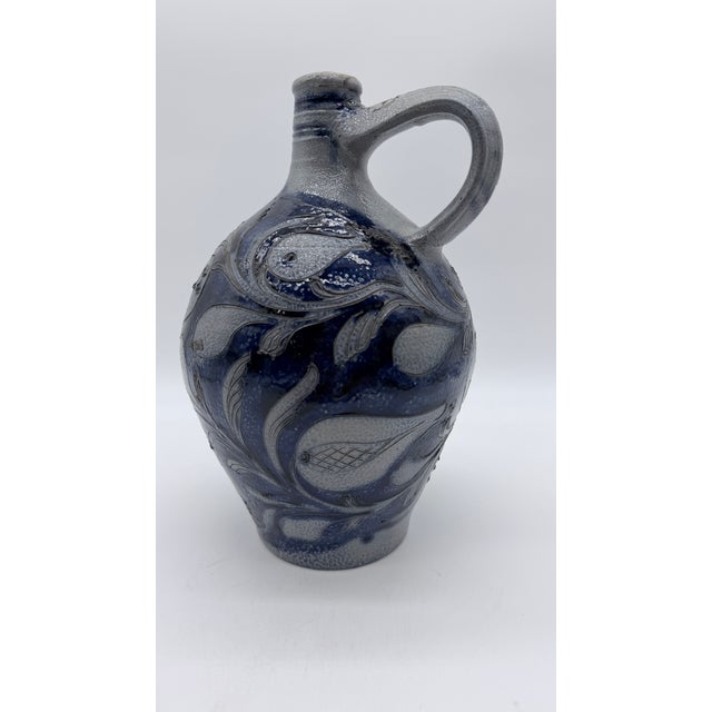 Antique German Westerwald Blue Incised Stoneware Jug, Circa 19th Century For Sale - Image 17 of 17