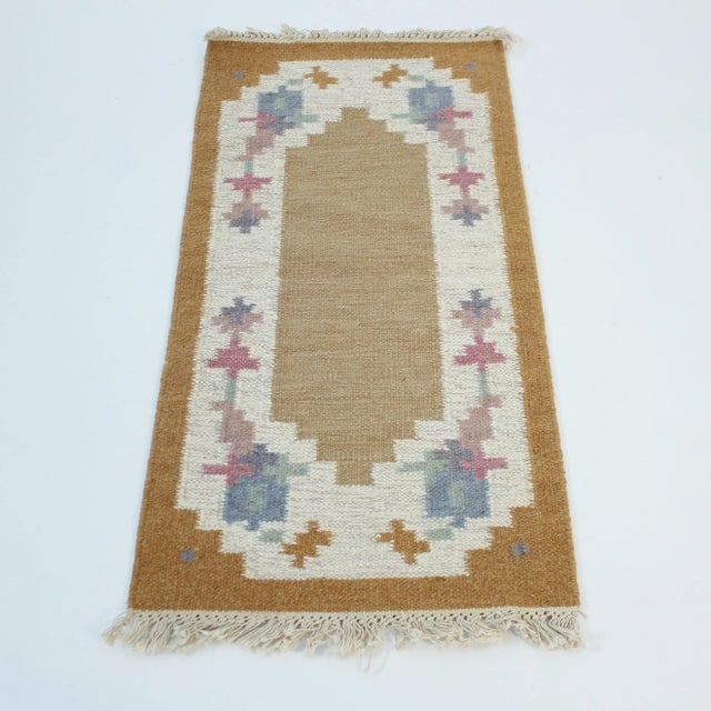 Textile Small Swedish Flat Weave Röllakan Rug, 1960s For Sale - Image 7 of 7