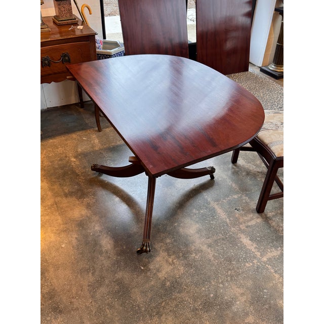 19th Century Mahogany Triple Pedestal Dining Table For Sale - Image 13 of 18