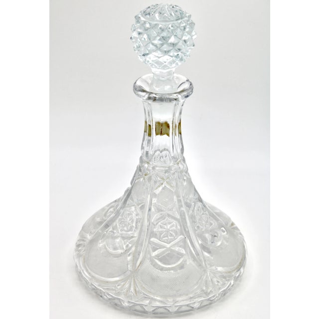 Traditional Mid Century West Germany Lead Crystal Decanter For Sale - Image 3 of 13