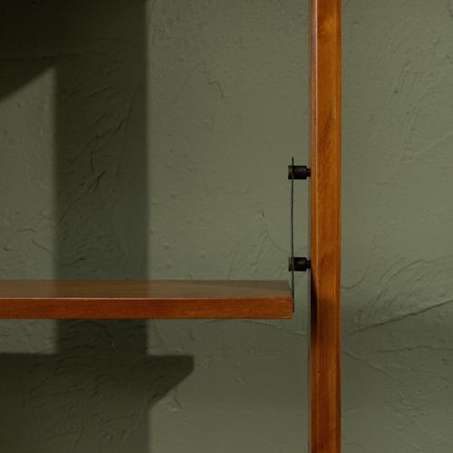 Large Modular Wall Unit in Teak and Brass by Franco Albini, Italy For Sale - Image 9 of 12