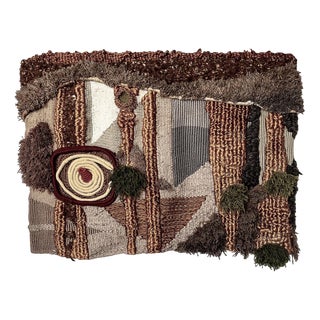 Vintage Handmade Wool Tapestry, 1970s For Sale