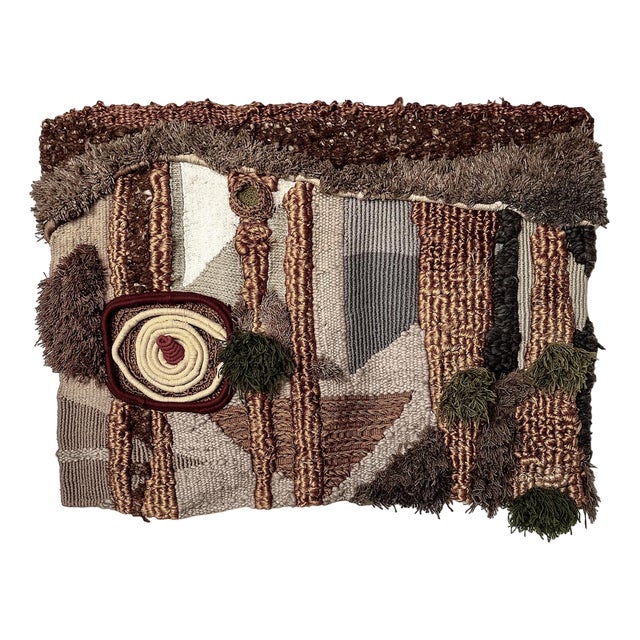 Vintage Handmade Wool Tapestry, 1970s For Sale