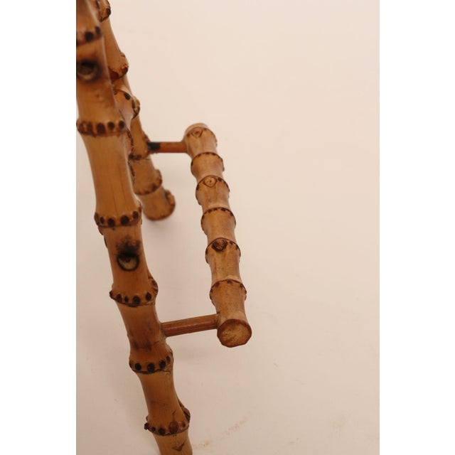 Vintage Diminutive Scorched Bamboo Tabletop Easel / Picture Display For Sale - Image 12 of 18