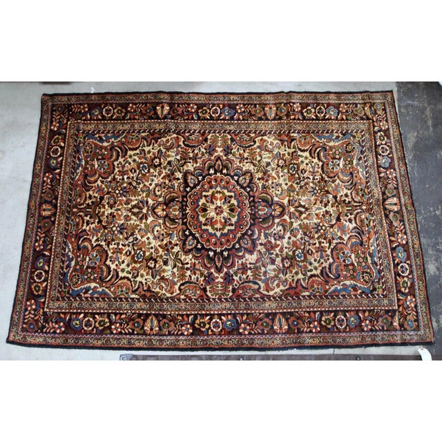 Beige 1900s Handmade Antique Persian Sarouk Rug 3.1' X 5.2' For Sale - Image 8 of 12