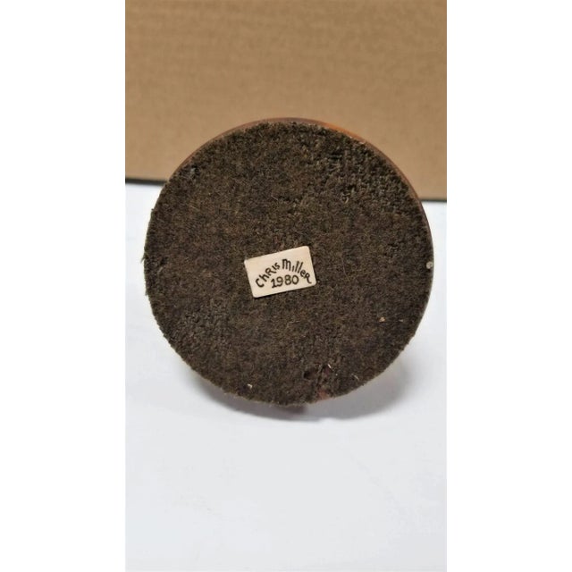 Mid 20th Century Art Carved Carousel Bunny Sculpture on Pedestal For Sale - Image 4 of 5