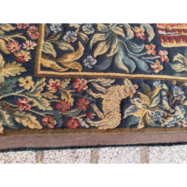 Textile Vintage Aubusson Style Jaquar Tapestry with Medieval Museum Design, 1970s For Sale - Image 7 of 18