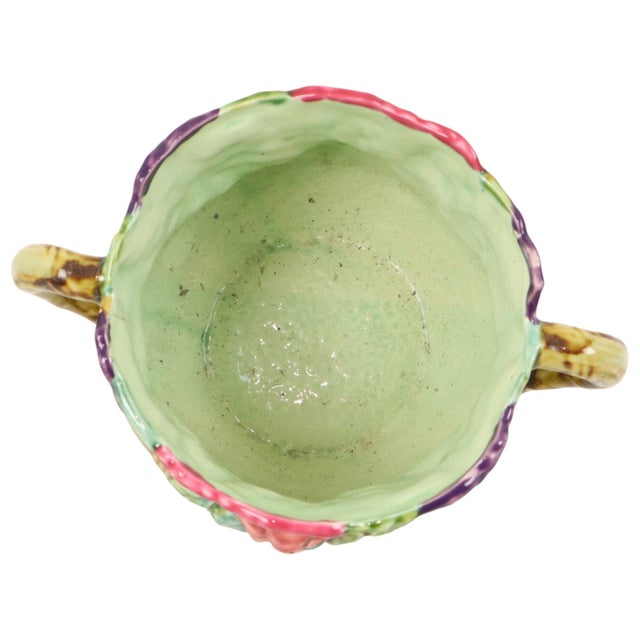 Art Nouveau Majolica Flowerpot Cachepot, France, 1890s For Sale - Image 16 of 17