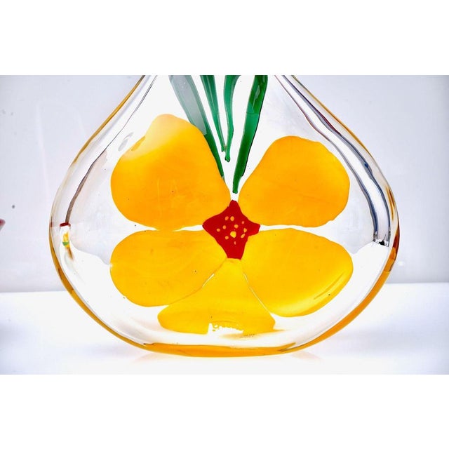 Murano Vase and Bowl with Nasturtium Design by Berit Johansson for Pauly & C., 1998, Set of 2 For Sale - Image 13 of 18