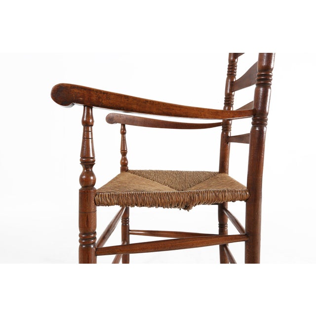Antique French Wooden Armchair with Cane Seat, 1890s For Sale - Image 6 of 17