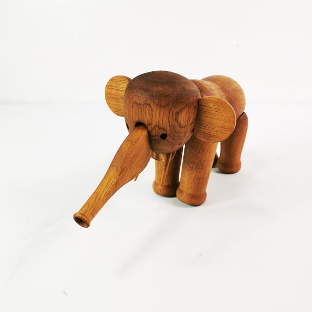 Wooden elephant designed by Kay Bojesen - 1970s edition. Made of oak, most of the elements are movable. It is unsigned but...