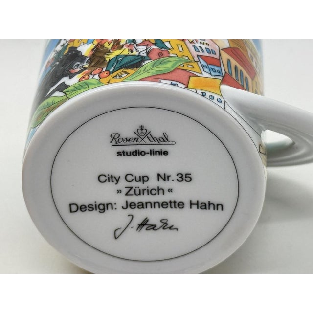 Postmodern No. 35 Zurich Jeannette Hahn Cupola City Cup Collection Series Cup by Tasse Bellini for Rosenthal Studio Line, 1990s For Sale - Image 3 of 4