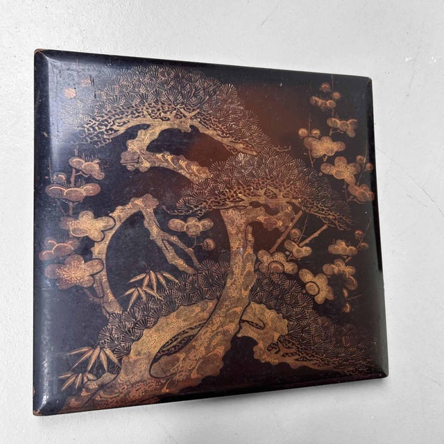 Wood Japanese Wooden Lacquered Stacking Box, 1890s For Sale - Image 7 of 17