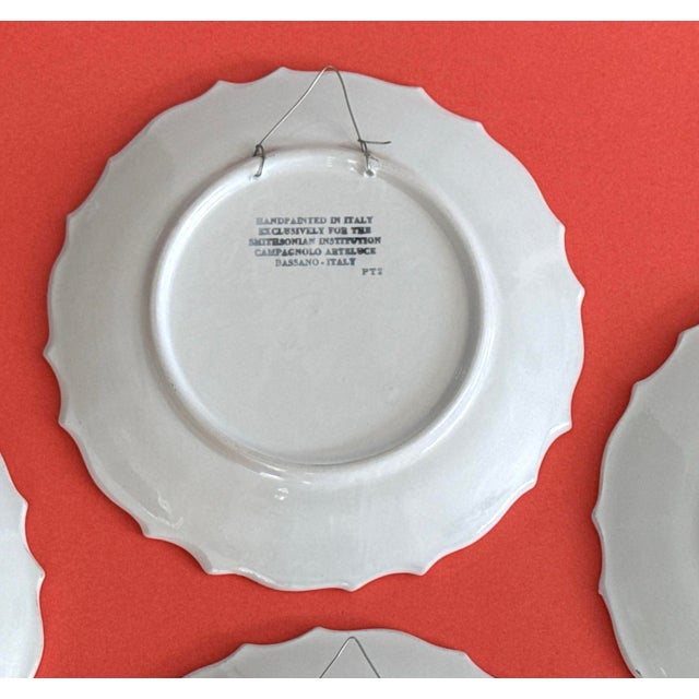 Pink Vintage Italian Botanical Wall Plates by Campagnolo Arteluce - Set of 4 For Sale - Image 8 of 13