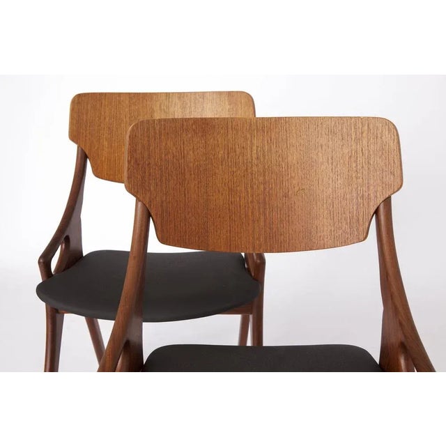 Wood Set of Teak Chairs by Arne Hovmand Olsen for Mogens Kold, 1950s For Sale - Image 7 of 9