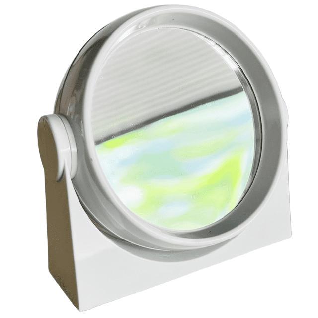 Mid-Century Modern Mid-Century Space Age White Double-Sided Vanity Mirror, 1970s For Sale - Image 3 of 7
