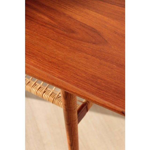 Vintage Danish Coffee Table in Teak and Rattan, 1960s For Sale - Image 11 of 18