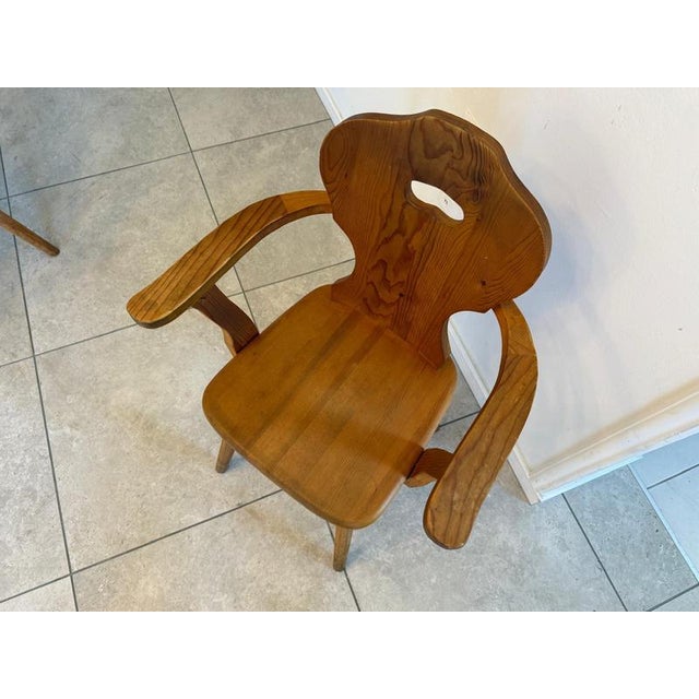 Rustic Farmhouse Armchair in Wood For Sale - Image 4 of 17