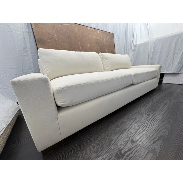Rh Restoration Hardware Maxwell 2-Cushion Sofa 8' | Classic 40" Depth | Down-Feather | Performance Linen Weave – Natural For Sale - Image 12 of 18