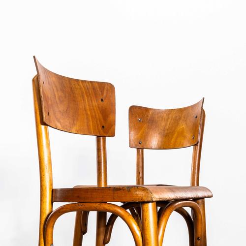 Large Honey Shield Back with Flat Curved-Edged Seat Dining Chairs from Ton, 1940s, Set of 4 For Sale - Image 6 of 11