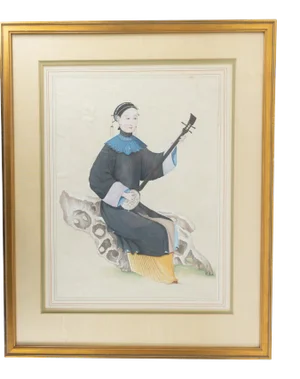 Chinese Export Watercolor Gouache Painting