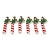 Vintage Neiman Marcus 2002 German Blown Glass Holly Candy Cane Christmas Ornaments, Set of 6 For Sale