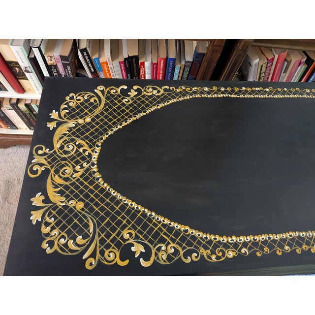 Mid-Century Modern Hand Painted Vintage Student Desk For Sale - Image 3 of 6