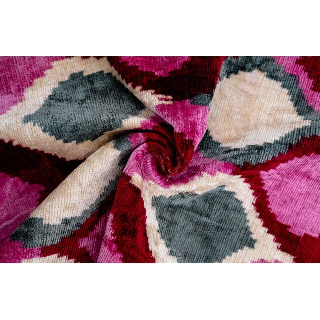 2020s Canvello Handmade Ivory, Gray & Pink Decorative Pillow Cover & Premium Down Feather Insert For Sale - Image 5 of 6