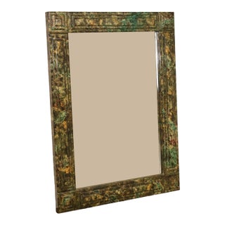 Faux Marble Geometric Framed Wall Mirror 47' x 36" For Sale
