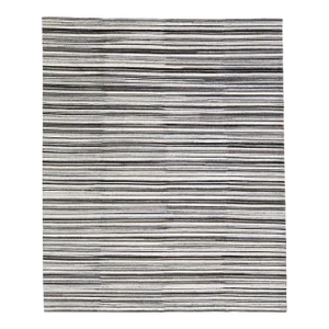 2020s Stripe Modern Apadana's Groove Handmade Bamboo/Silk Rug in Earthy Tones