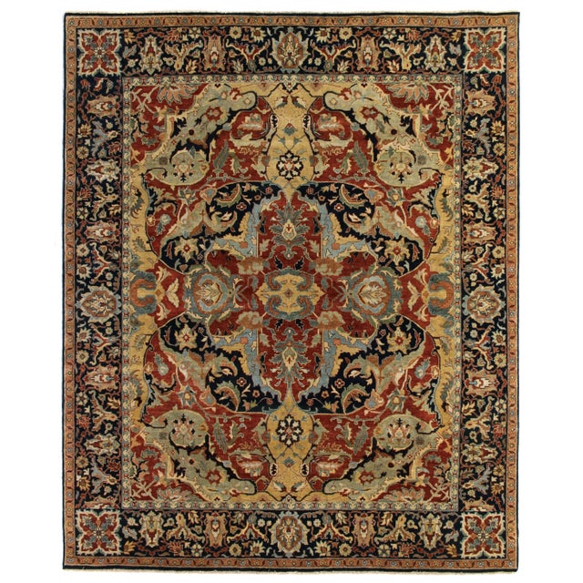 Serapi Hand knotted Wool Red/Blue Rug-12'x15' For Sale - Image 9 of 9