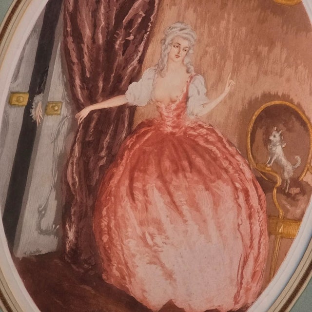 Charles Naillod, The Secret Encounter, 1920s, Glass & Wood & Paper For Sale - Image 3 of 18