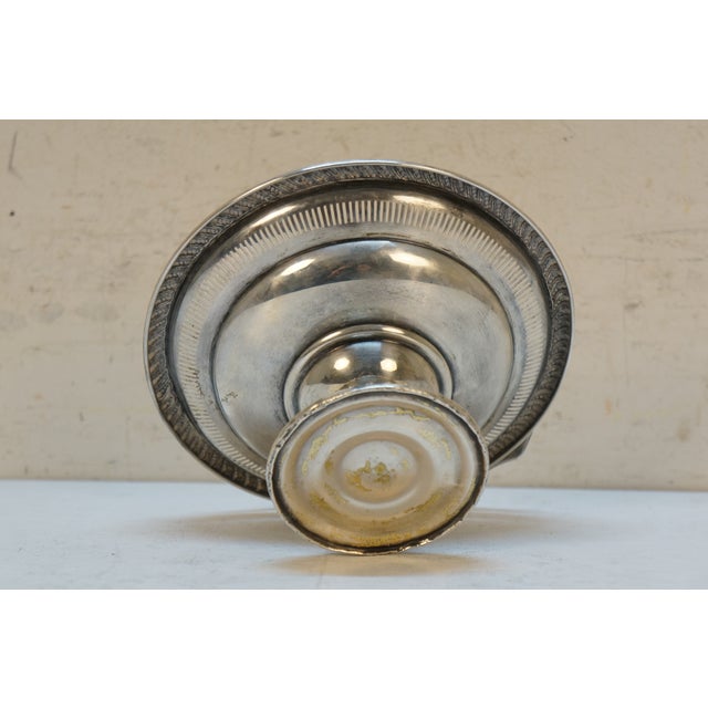 Silver Mid 20th Century Rogers Weighted Sterling Silver Brides Basket Candy Dish Pedestal Compote 7' For Sale - Image 8 of 12