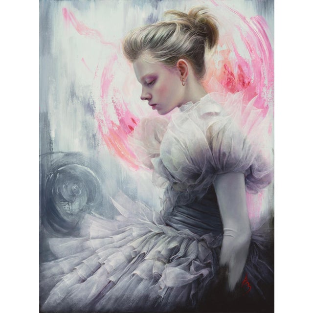 Nebula by Alexandra Manukyan | Oil on Linen, on aluminum gallery wrap, portrait of a young woman For Sale