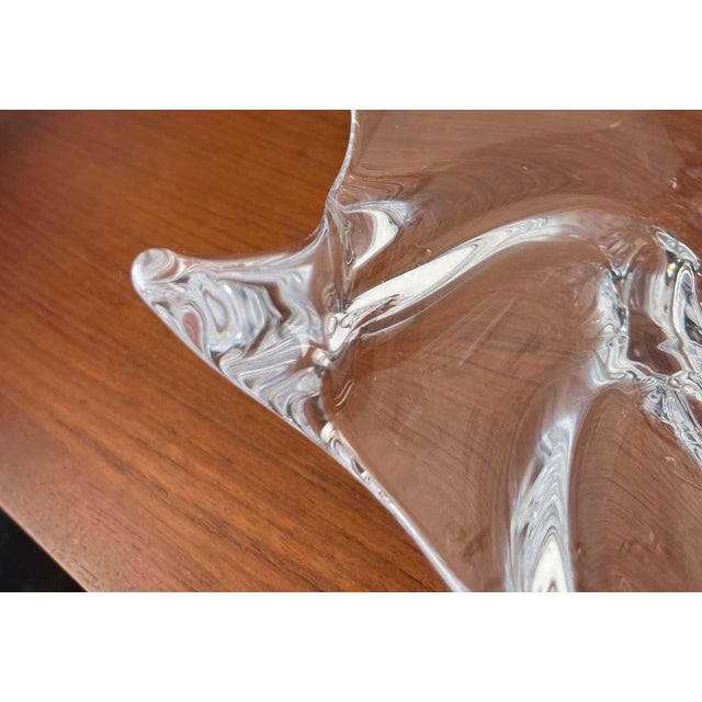 Large Mid-Century Modern Crystal Glass Fruit Bowl from Art Vannes, France, 1960s For Sale - Image 8 of 18