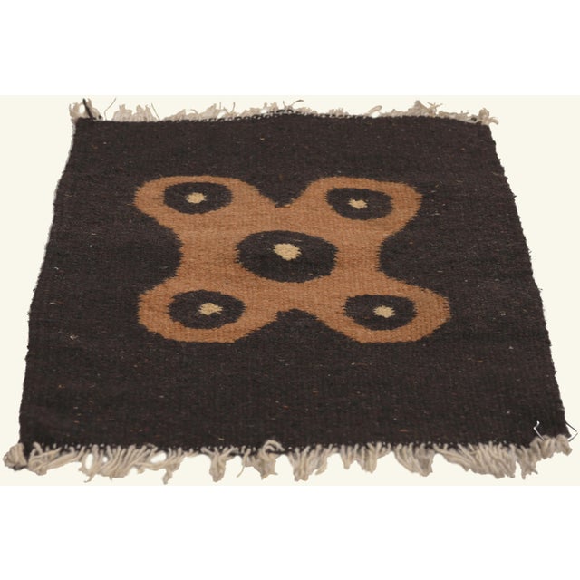 Mexican Vintage Mexican Zapotec Rug, 01'02 X 01'06 For Sale - Image 3 of 10