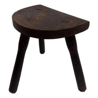 French D-Shaped Milking Stool, 1950s For Sale