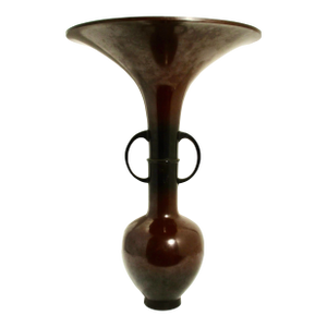 Japanese Bronze Floral Vase MCM 50s
