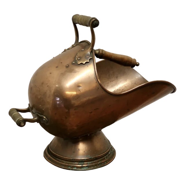 Victorian Copper Helmet Coal Scuttle, 1890s For Sale